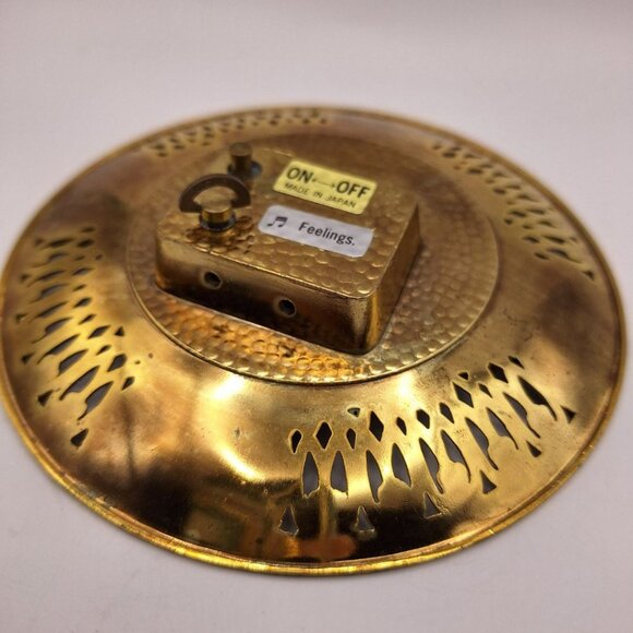 Chokin Musical Flower Iris Butterfly Gold Metal Decorative Japan Feelings Song - Picture 4 of 8